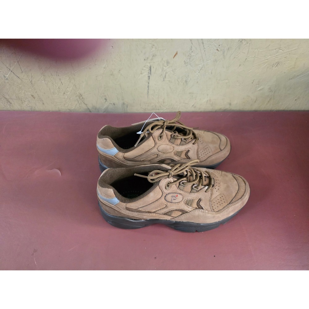 Propet W2034 Womens Walking Shoes Mushroom Choco Brown Leather Sneakers Size 8 M